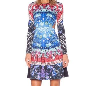 Clover Canyon “Spanish Fan” print dress w/ cutouts